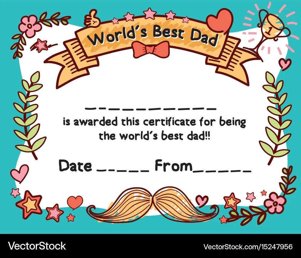 Best Dad Award Certificate Printable Best Dad Award Certificate Printable